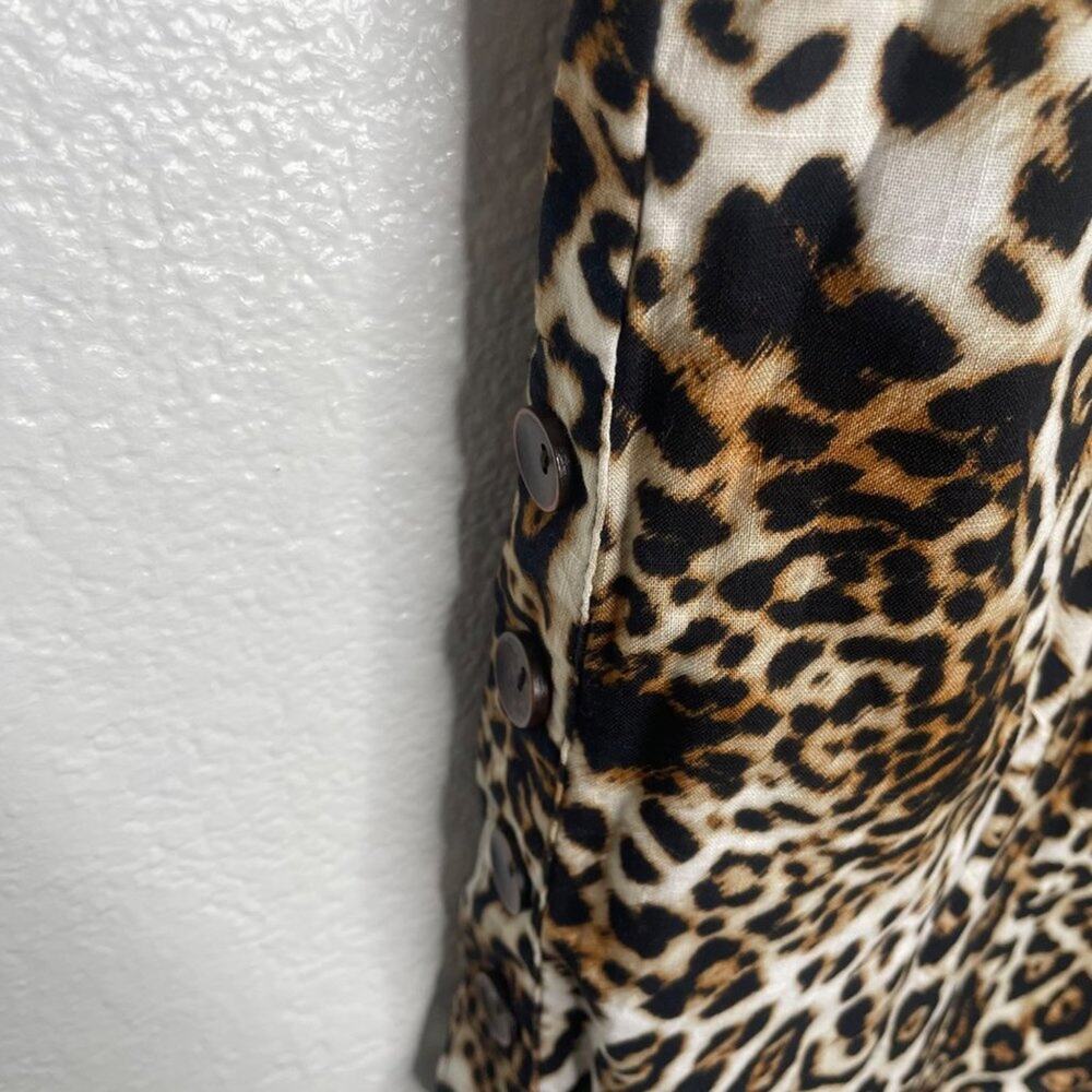 East 5th Womens Top Size XS Animal Print 3/4 Sleeve Button Front Shirt - Picture 13 of 15